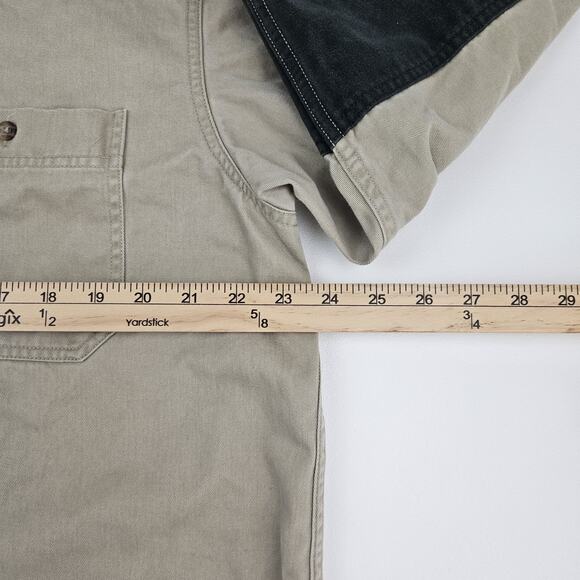 Woolrich Shooting Shirt Men's L-Tall Khaki/Green Button-Up Hunting Long-Sleeve - Picture 7 of 8